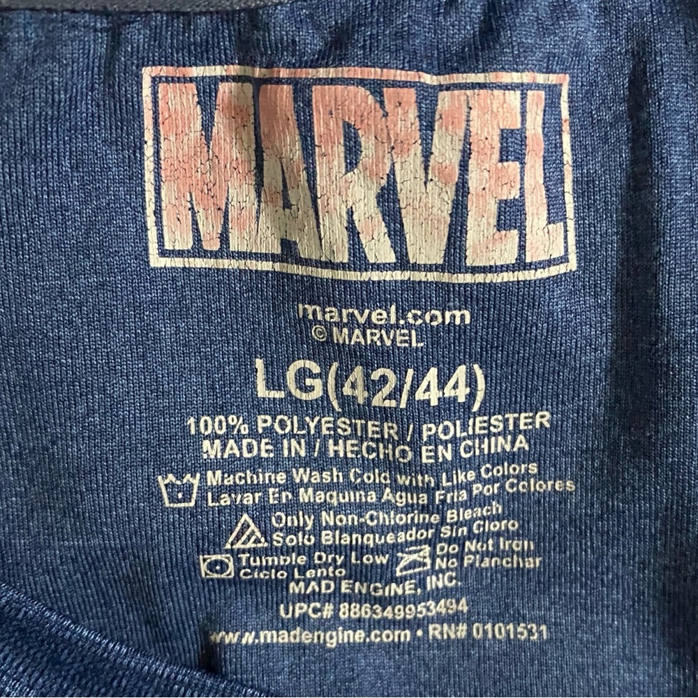 Marvel Spider-Man Mens Large Blue Graphic Athletic Tee Spider Logo Shirt - Picture 3 of 11
